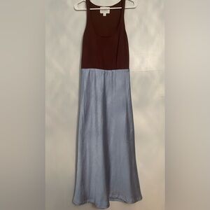 Brown and Light Blue Women's Tank Top